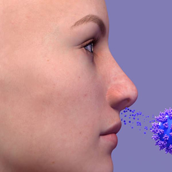 nose smelling particles