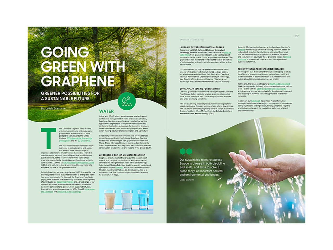 Magazine article image: Going green with graphene