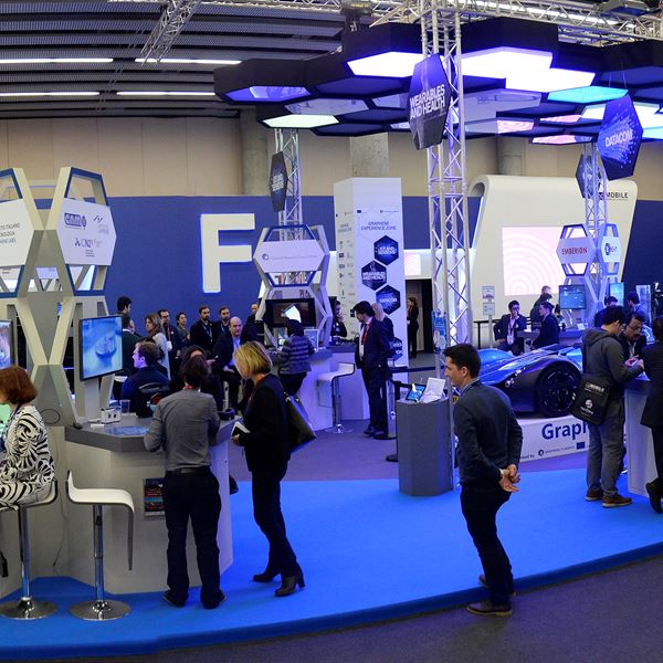 Graphene Flagship booth at Mobile World Conference