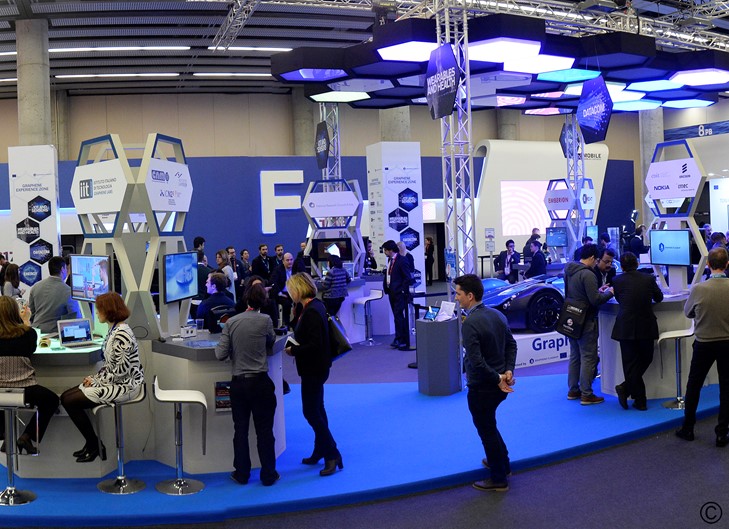 Graphene Flagship booth at Mobile World Conference