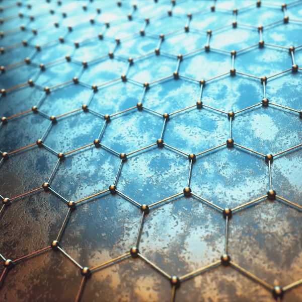 graphene structure on an industrial background