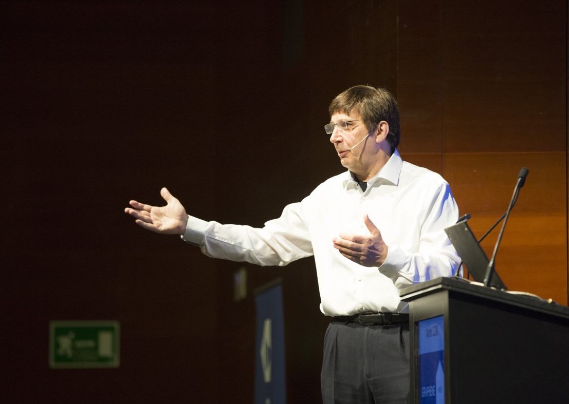 Andre Geim speaking at Graphene Week 2018 in San Sebastian, Spain.