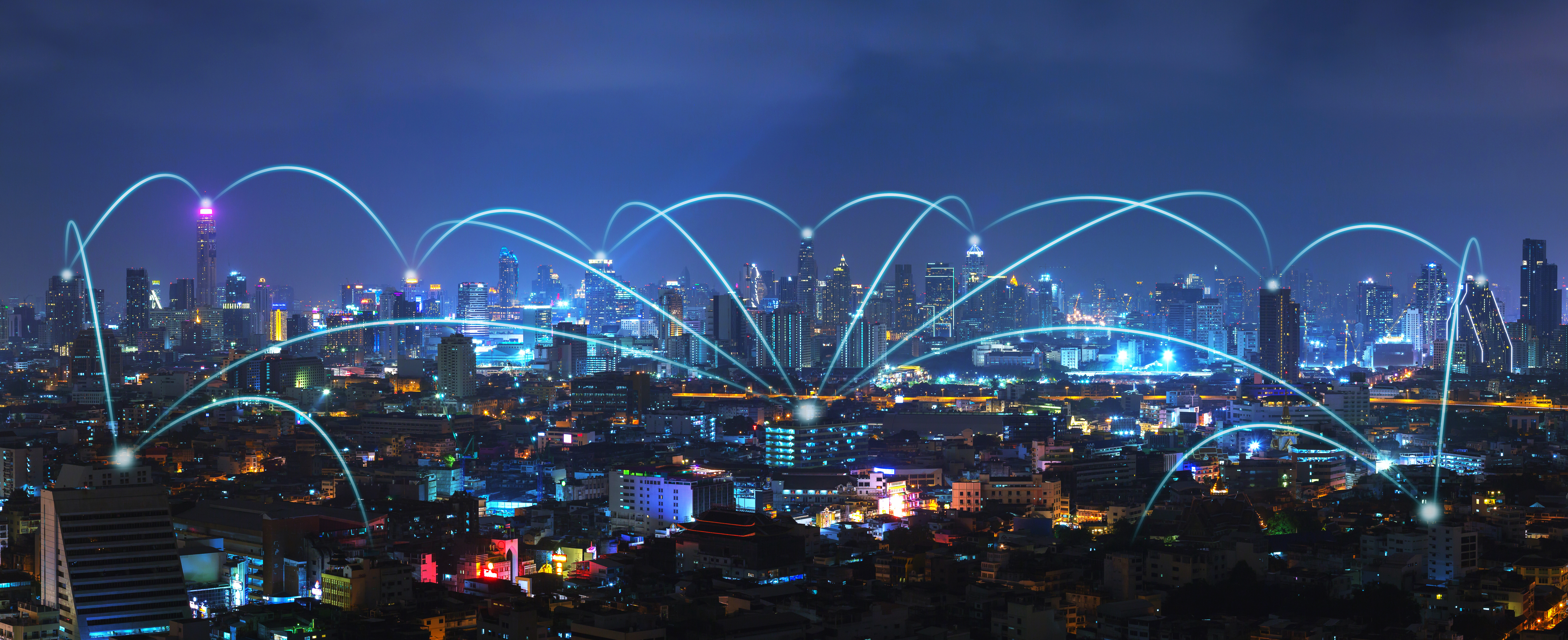 Communication and internet network connect in smart city. 