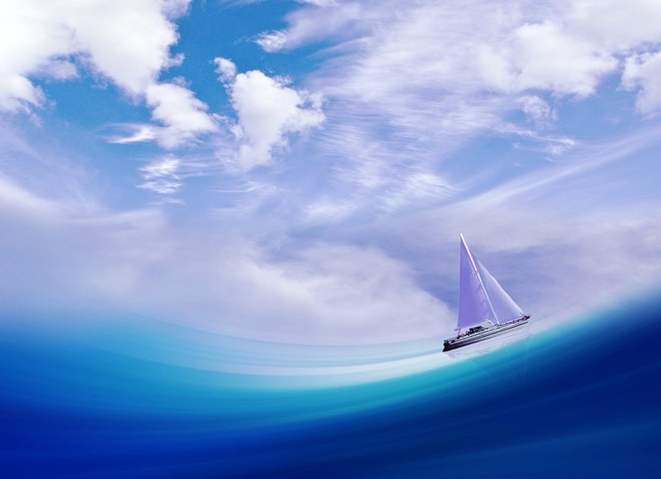 Sailing boat illustration.