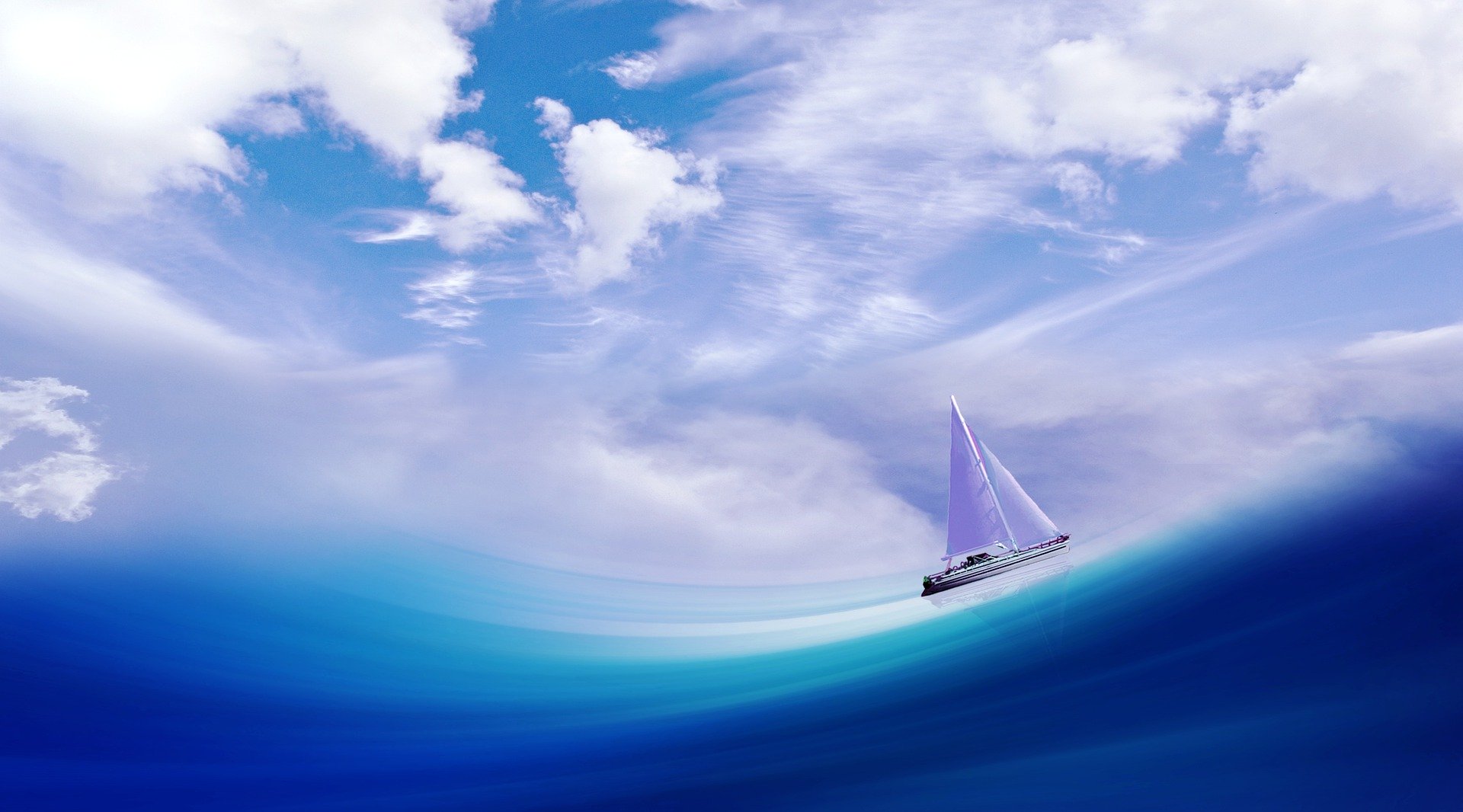 Sailing boat illustration.