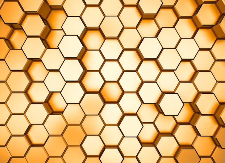 graphene hexagons illustration