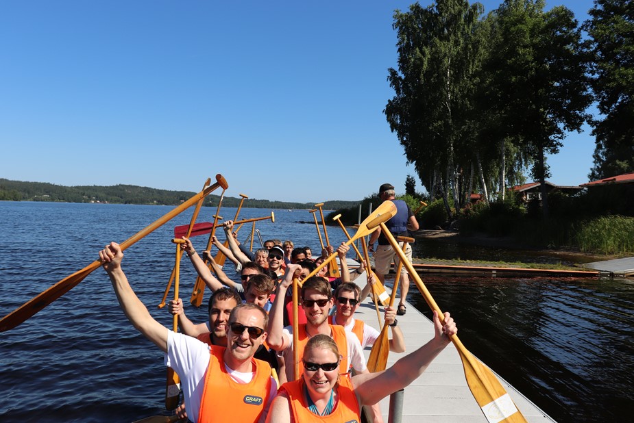 Delegates in a boat at the Graphene Study Summer 2018