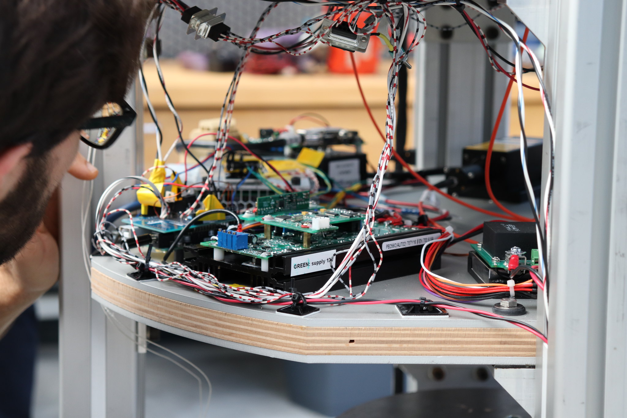 Student conducting graphene solar sails experiment.