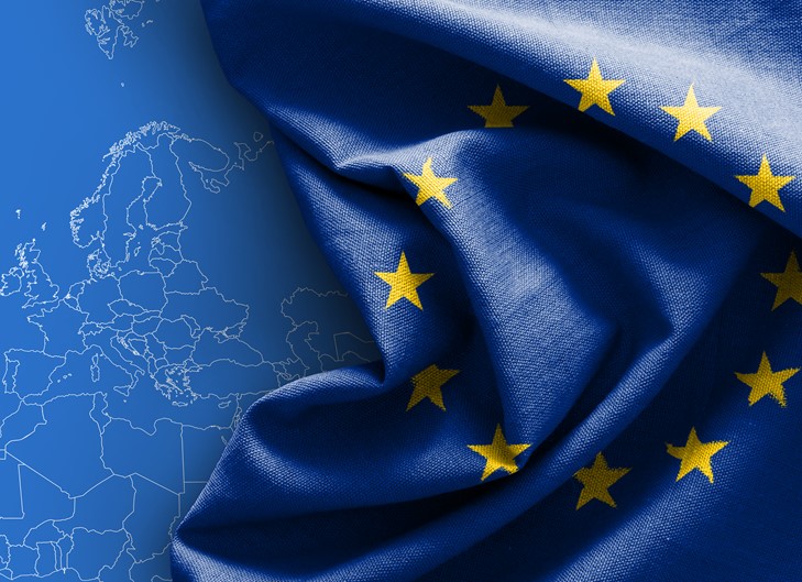 EU map and EU flag