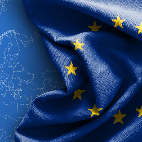 EU map and EU flag