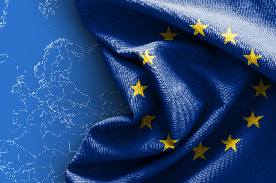 European map meets EU flag