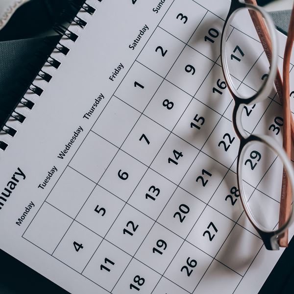 A calendar soon to be filled with exciting events.