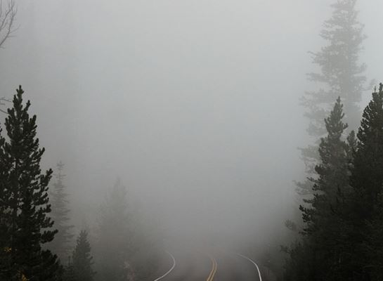 street with fog