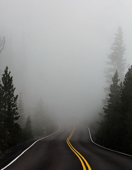 street with fog