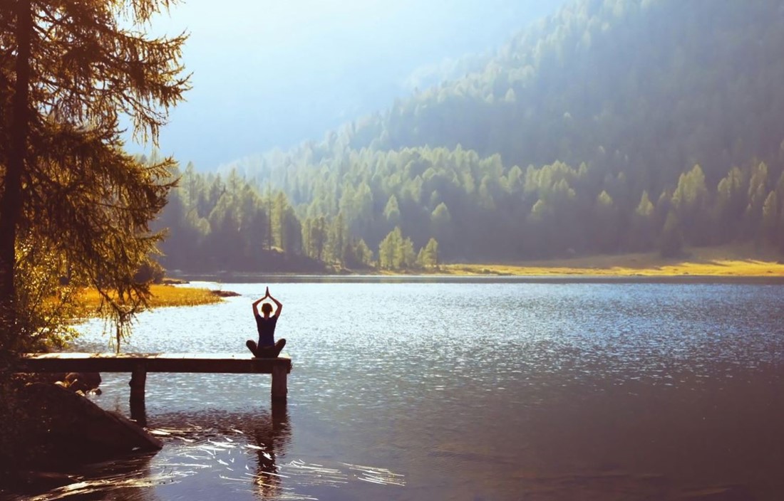 yoga near the lake