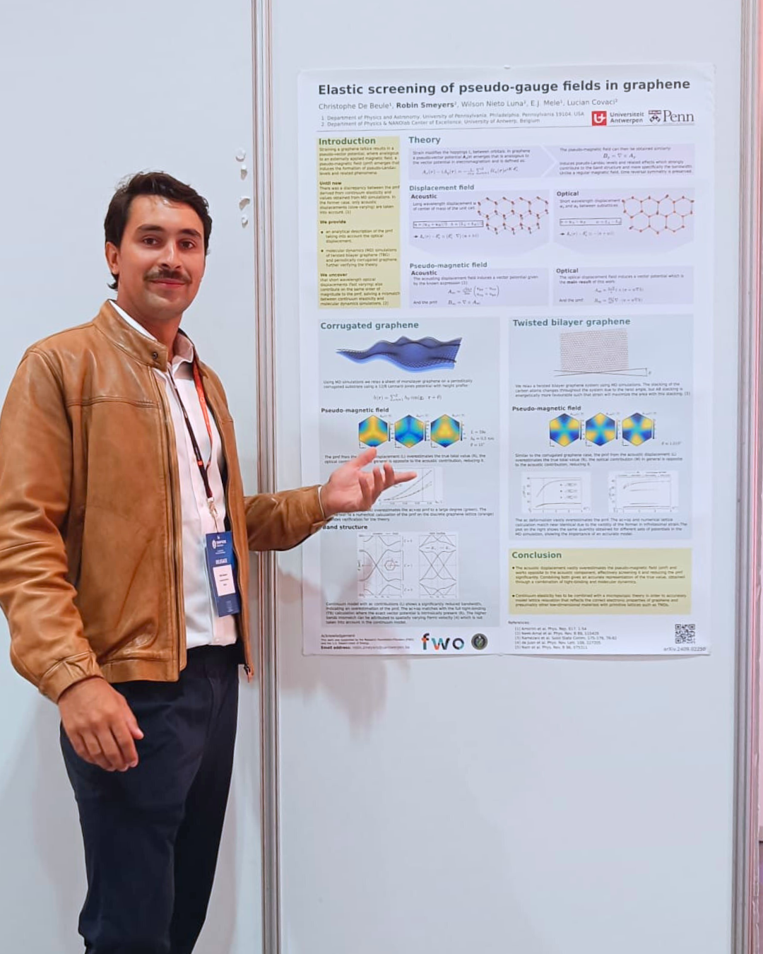 Robin Smeyers Poster Winner in Fundamentals Graphene Week 2024