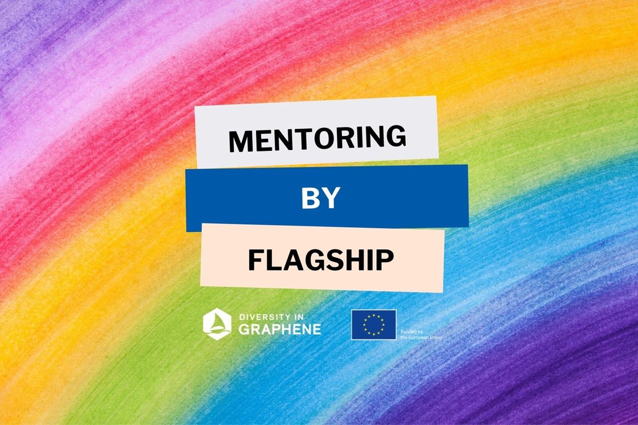mentoring programme banner on rainbow background