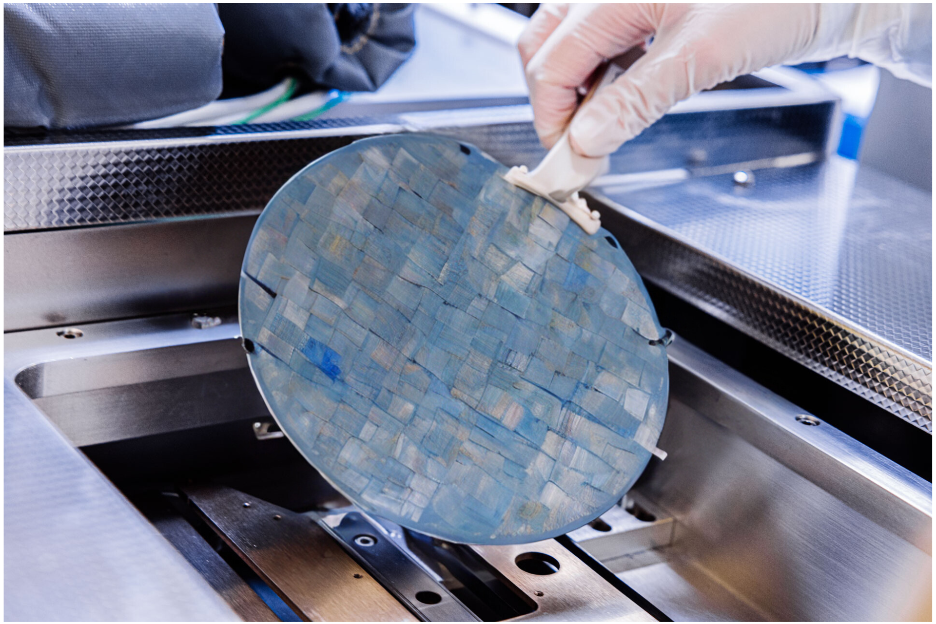 wafers undergo a final metallisation step when the top contacts are fabricated