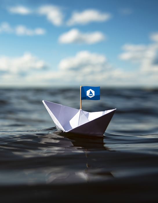 paper boat on an open sea