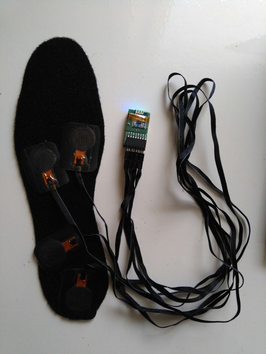Graphene-enriched fabric works as a pressure sensor and was applied to the shoe soles. (Credit: Interactive Wear)
