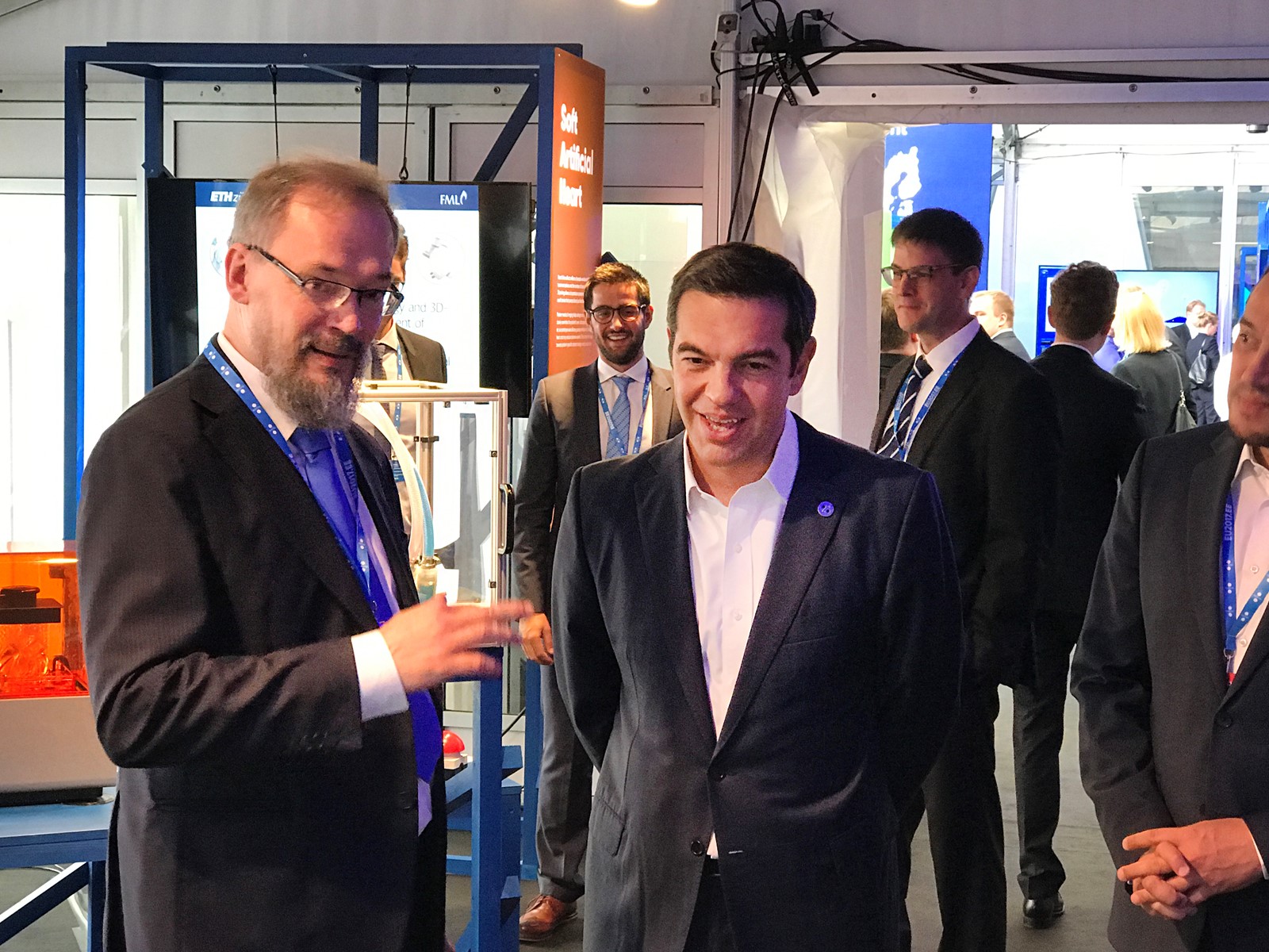 Graphene Flagship Director Jari Kinaret with Greek politician Alexis Tsipras