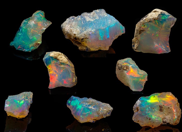 rocks with rainbow iridescence