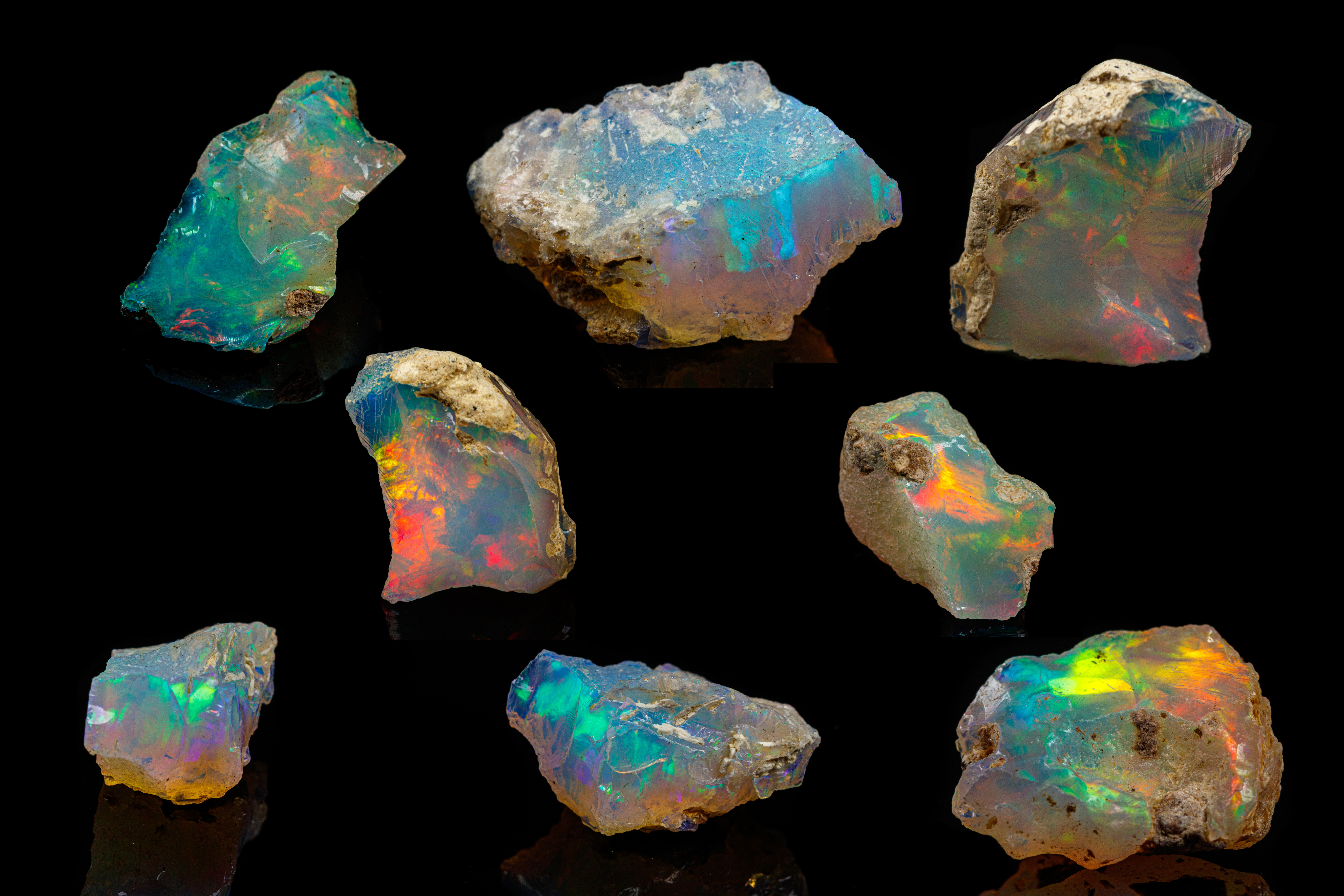 rocks with rainbow iridescence