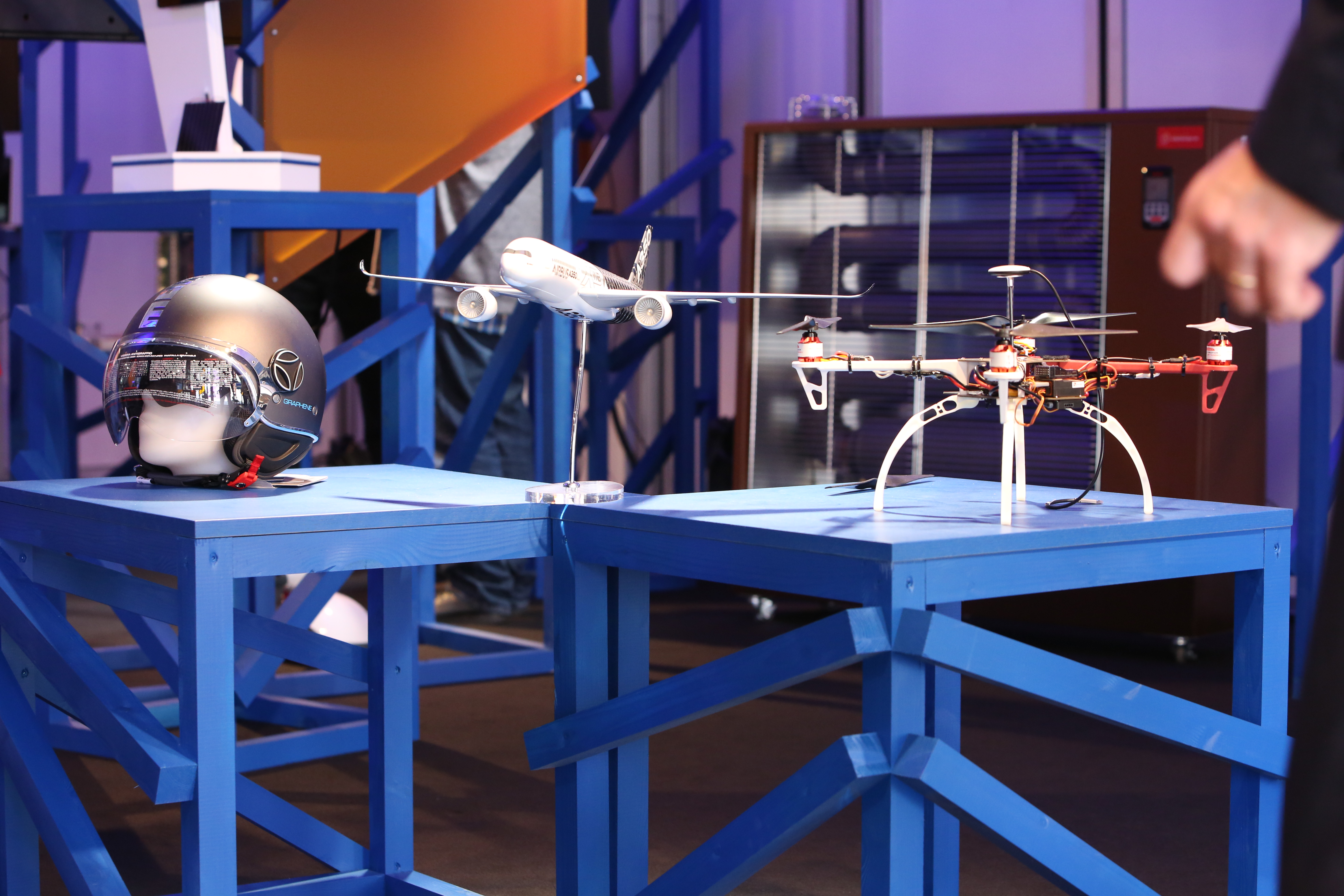 A helmet, plane and drone demo at the Tallinn Digital Summit 2017